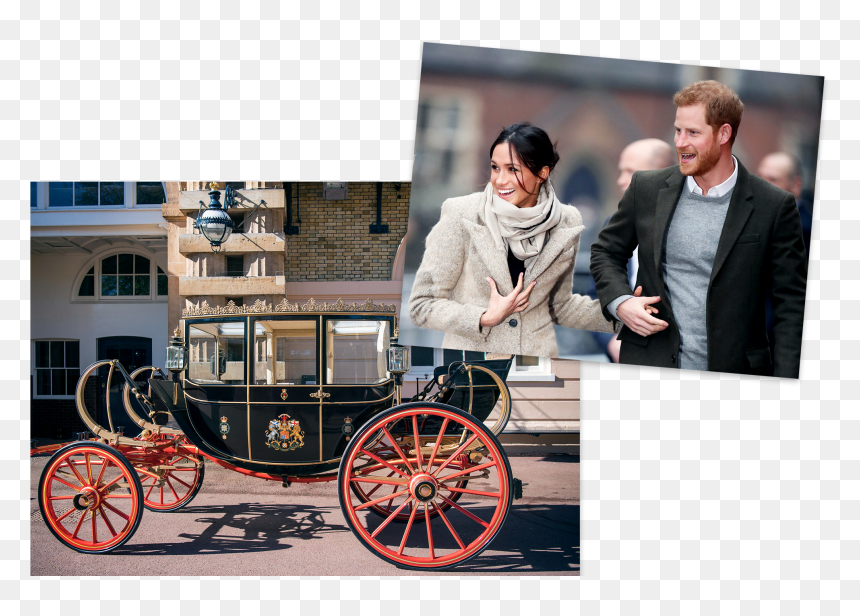 This Image May Contain Prince Harry Wheel Machine Human - Wedding Harry And Meghan Carriage, HD Png Download - carriage png