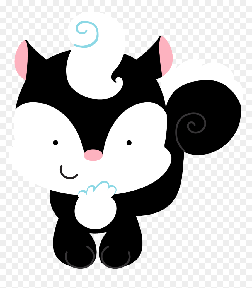 Skunk Reading A Book Clipart Banner Black And White - Woodland Animal Clipart Skunk, HD Png Download - angry pepe png