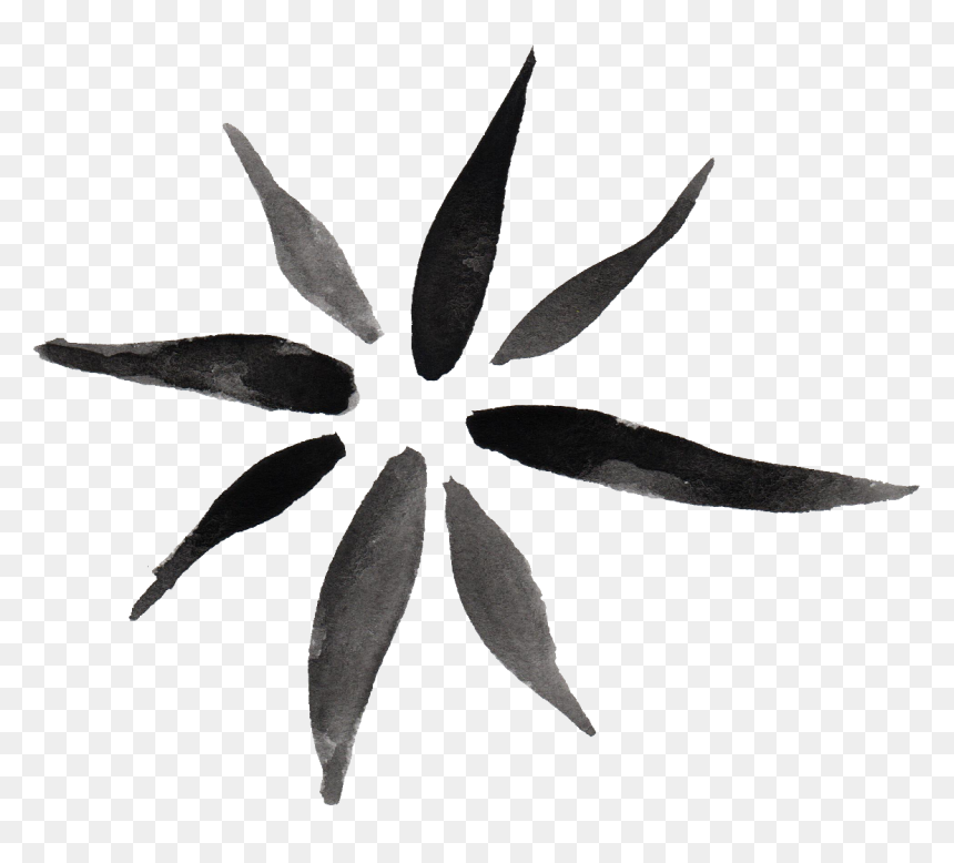 Watercolor Flower Black Png, Transparent Png - water color flowers png