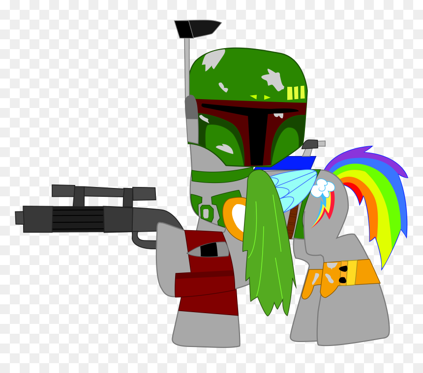 Rainbow Dash As Boba Fett In Star Wars By Ejlightning007arts, HD Png Download - boba fett helmet png