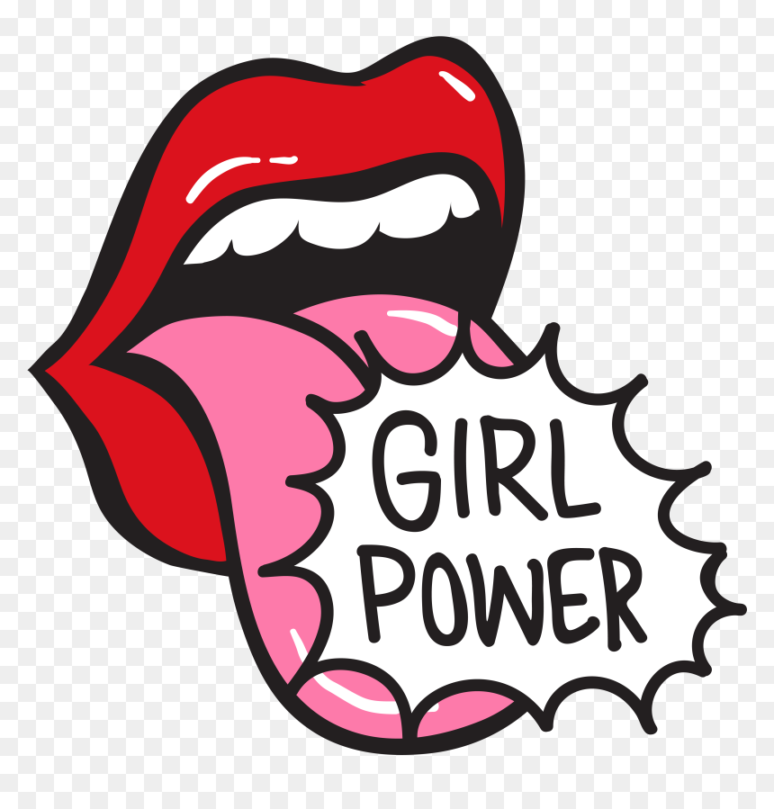Girl Power 21 Tongue Pink - Girl Power Png, Transparent Png - girl power png
