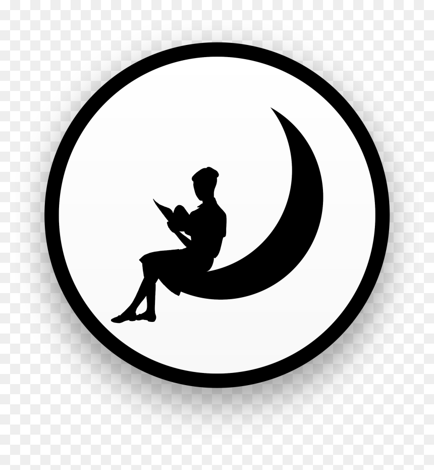 Girl On The Moon Emblem Clip Arts - Girl Sitting On The Moon Silhouette, HD Png Download - moon vector png