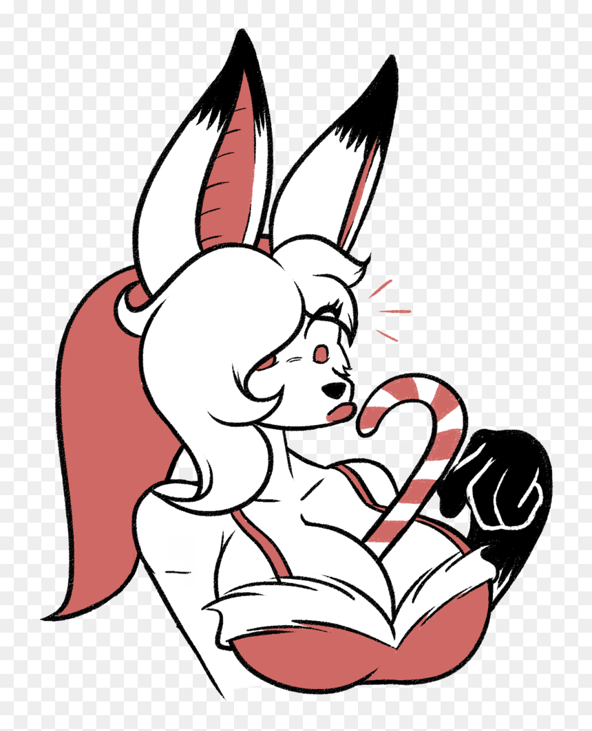 Candy Cane Cleavage By Frost-lock - Cartoon, HD Png Download - candy cane clipart png