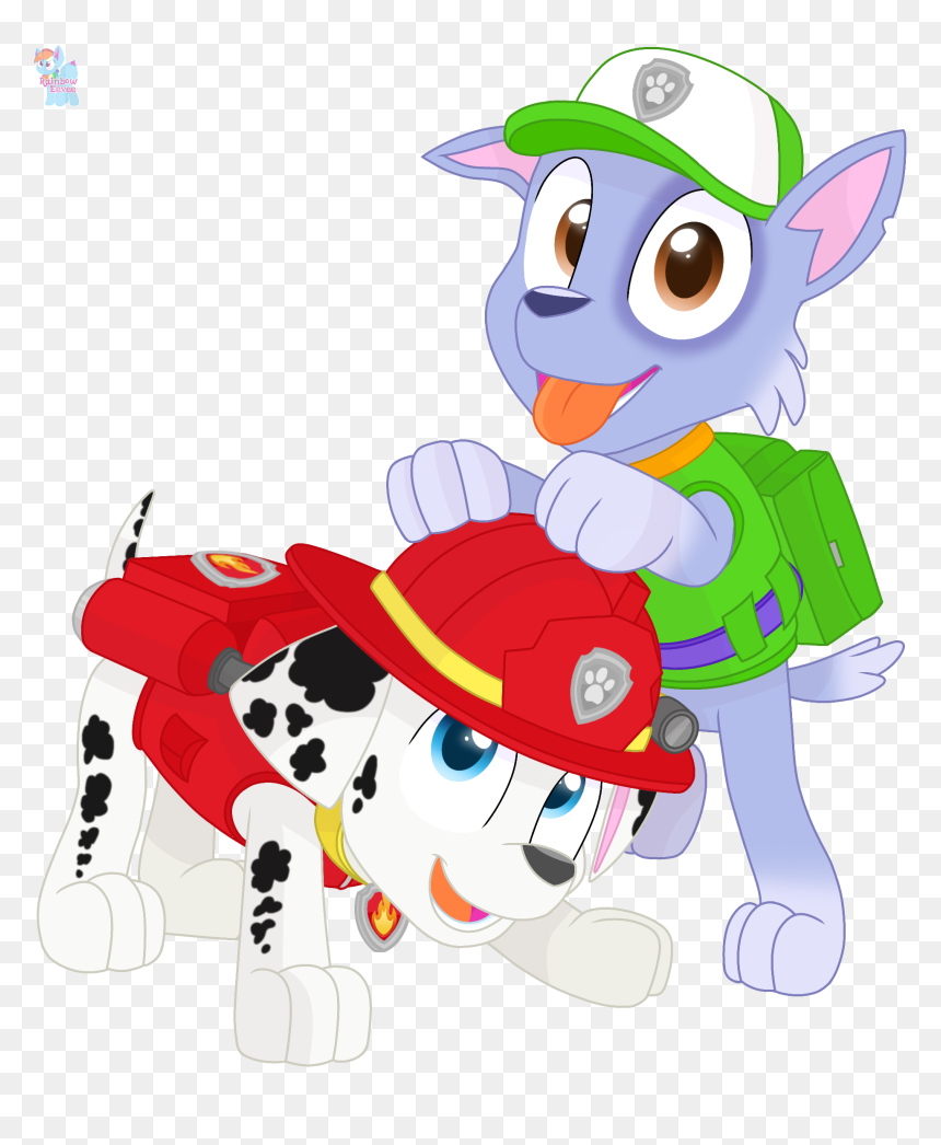 Marshall And Rocky Paw Patrol Relationships - Cartoon, HD Png Download - paw patrol rocky png