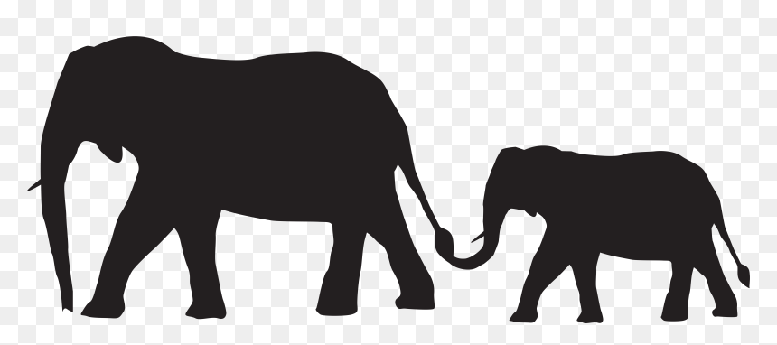 Baby Elephant Silhouette Png , Png Download - Elephant And Baby Silhouette, Transparent Png - elephant silhouette png