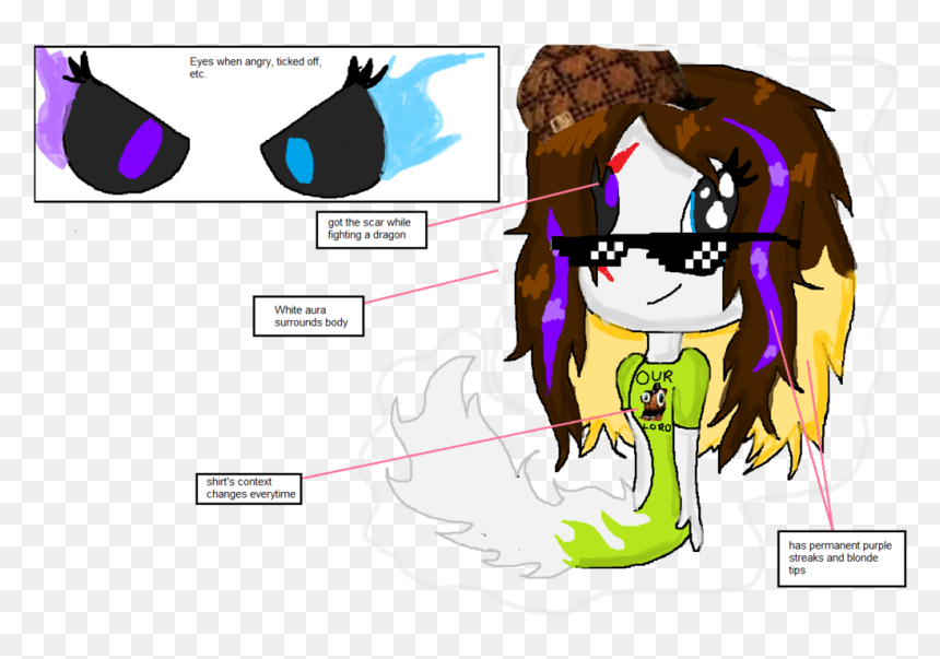 Skymeme Persona Ref Sheet By Purbl Skylar-d8zblca - Scumbag Hat, HD Png Download - scumbag hat png