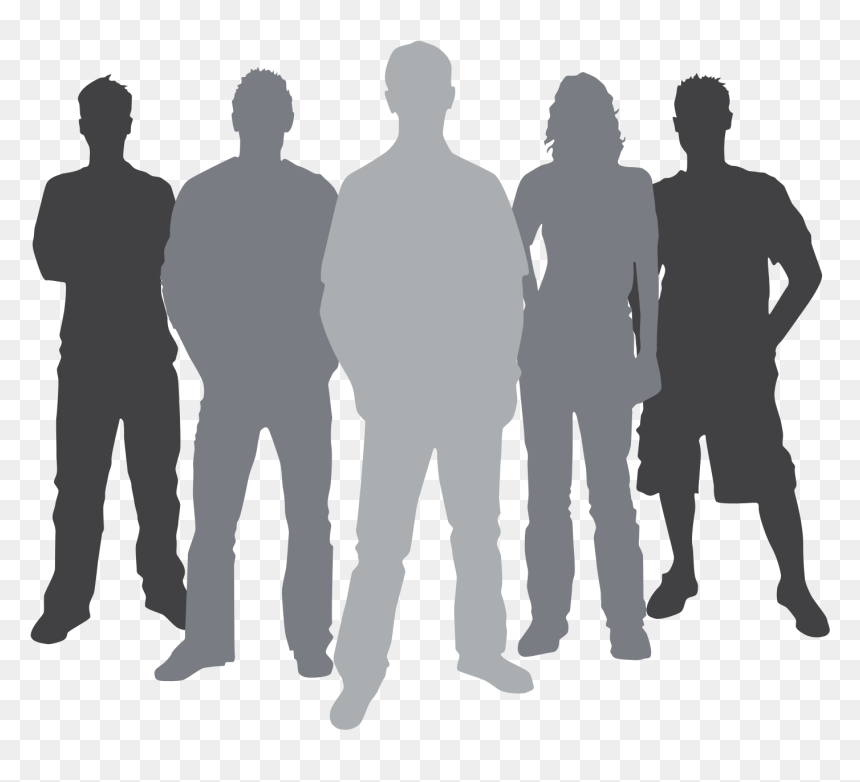 People Silhouette Clipart, HD Png Download - people standing silhouette png