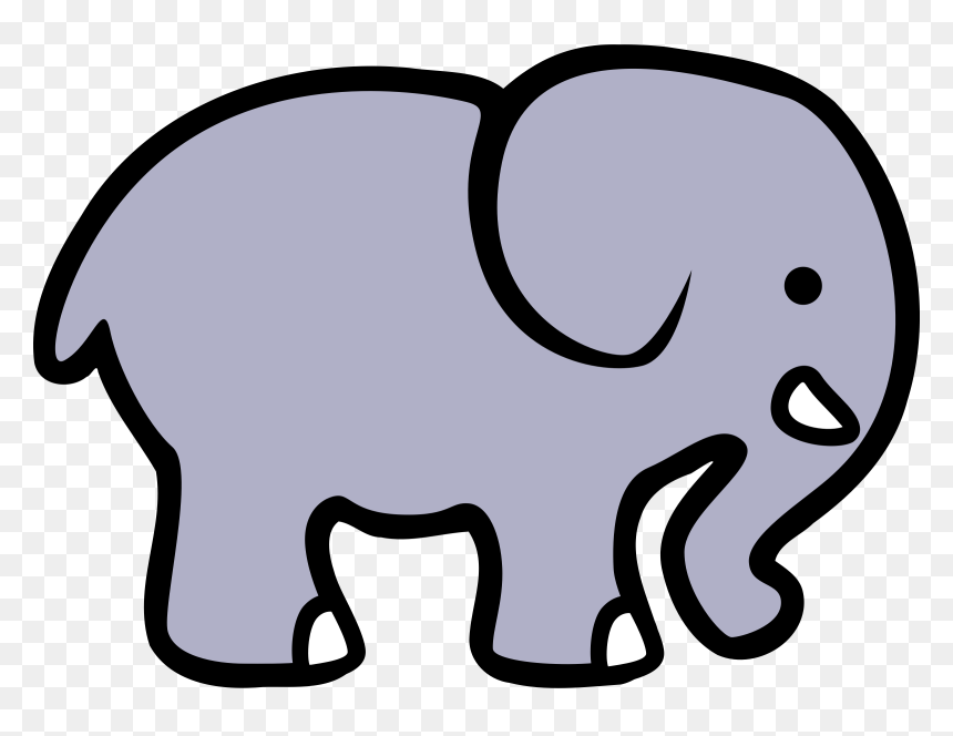 D Cartoon By - Elefant Clipart, HD Png Download - elephant silhouette png