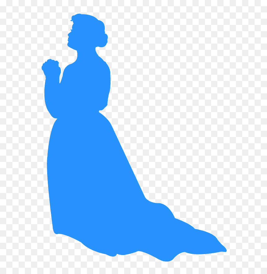 Silhueta Rosa Mulher Orando Png, Transparent Png - people talking silhouette png