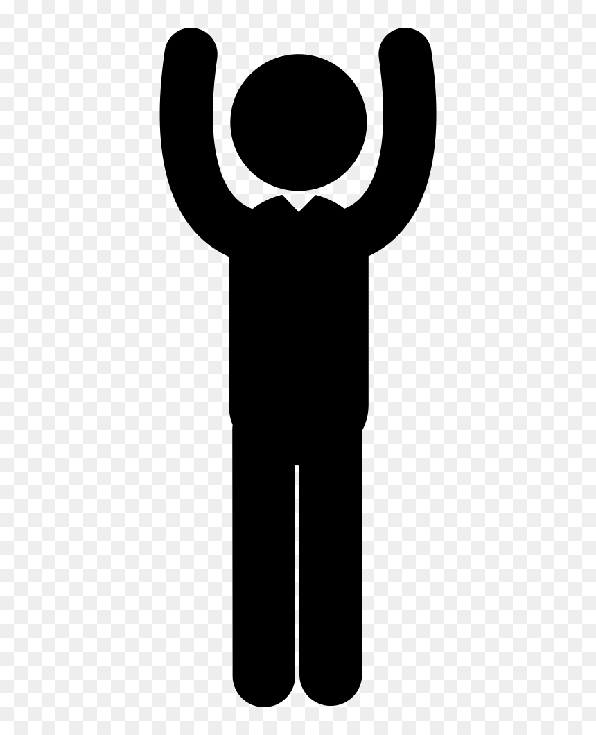 Man Silhouette With Raised Arms, HD Png Download - beard silhouette png