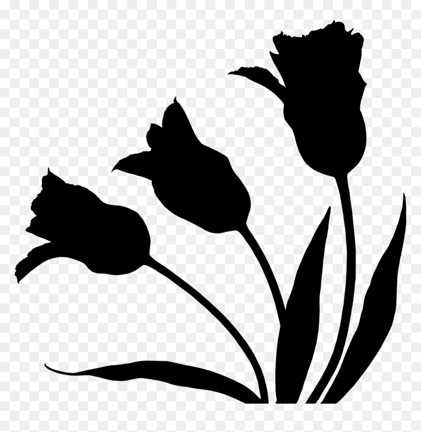 Tulip Clip Art Plant Stem Leaf Silhouette - Silhouette Tulip Png, Transparent Png - plant silhouette png