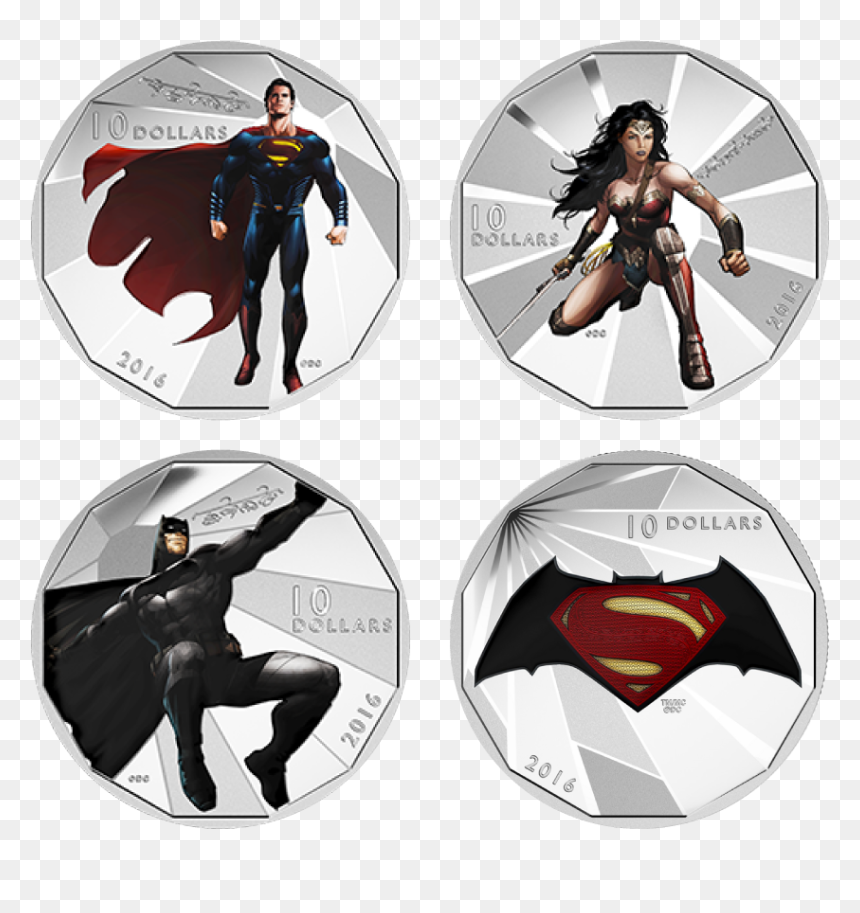 Silver Numis 4 Coin Set Batman V Superman - Superman Silver Coin, HD Png Download - batman v superman png