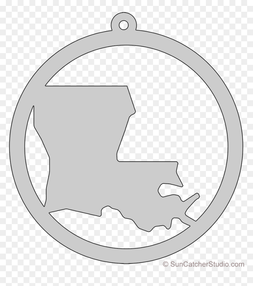Louisiana Map Circle Free Scroll Saw Pattern Shape - Georgia Map Outline Ornament Scroll Saw Pattern, HD Png Download - louisiana outline png