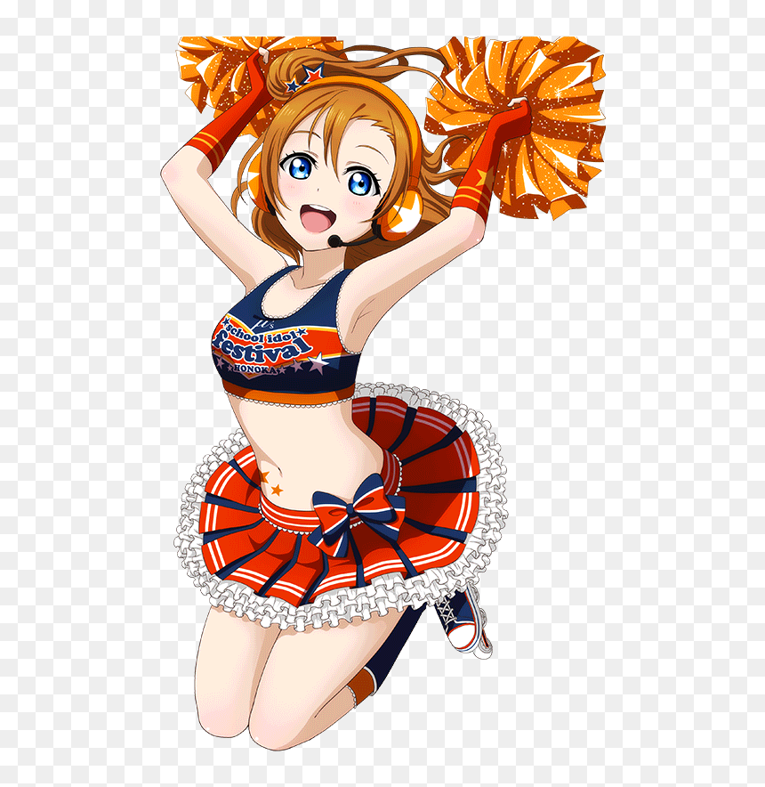 Love Live Cheerleader Honoka , Png Download - Love Live Honoka Cheerleader, Transparent Png - cheerleader silhouette png