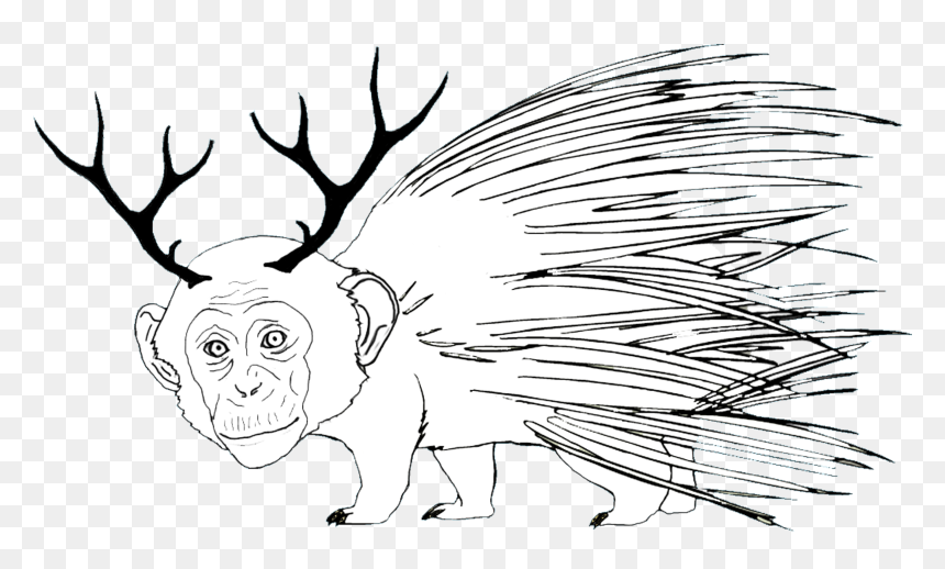 Monkey Deer Porcupine - Monkey Mixed With A Porcupine, HD Png Download - porcupine png
