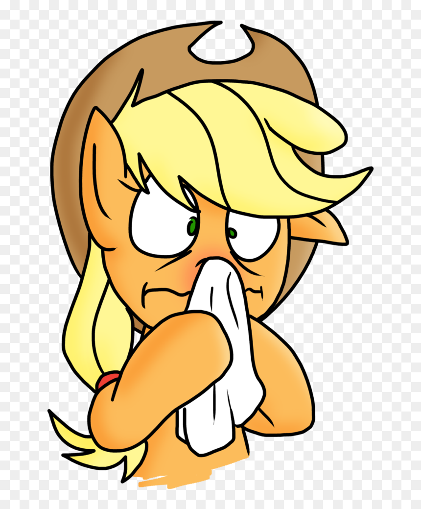 Handkerchief Clipart Transparent - Nose Blowing Png, Png Download - applejack png