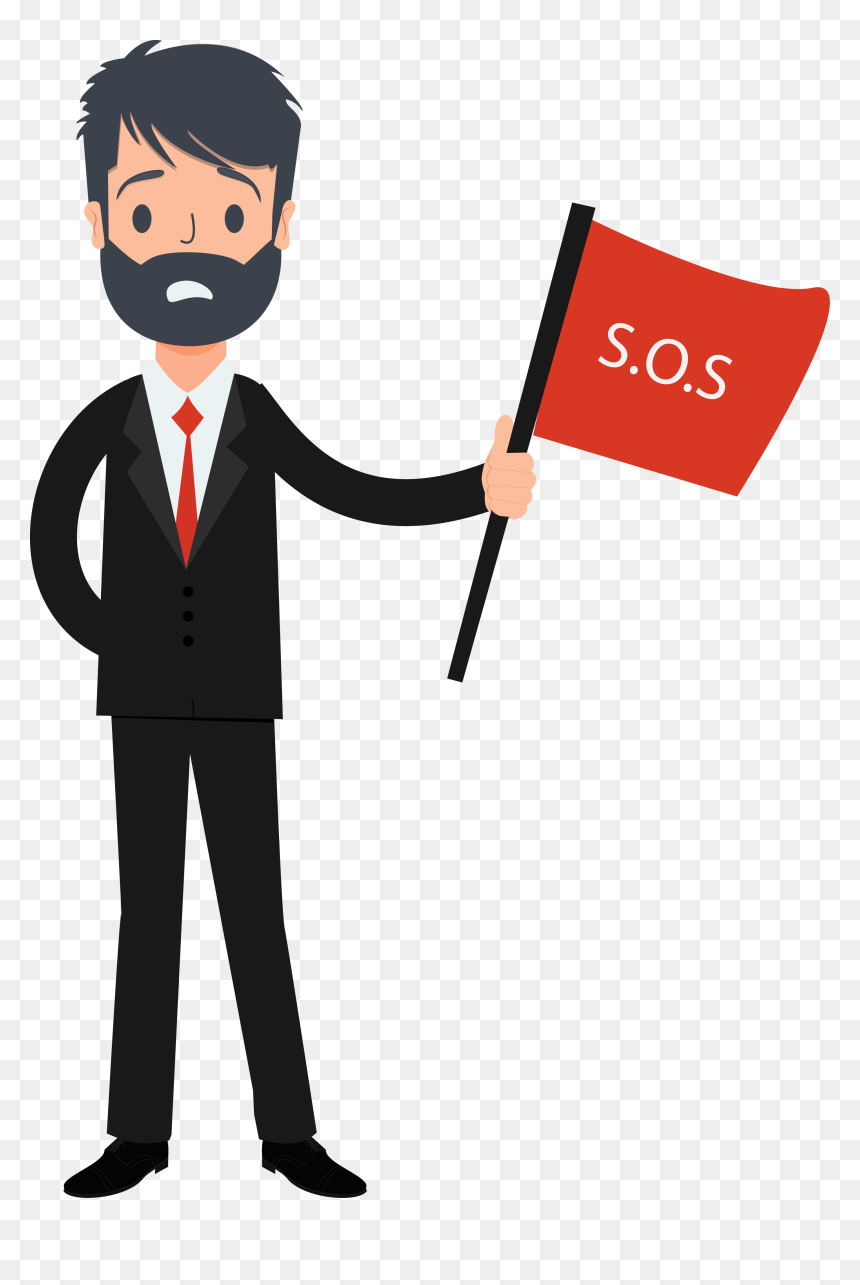 Toon Beard Businessman 87 , Png Download - Business Man Character Png, Transparent Png - beard silhouette png