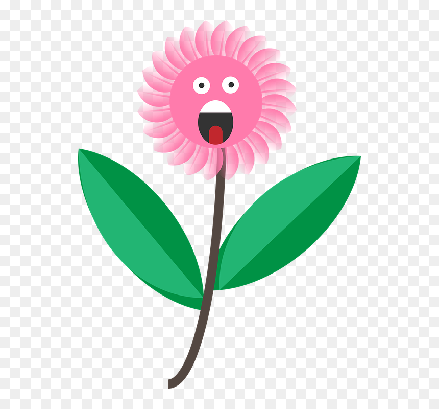 Transparent Flower Cartoon Png - Flower Png Cartoon Face, Png Download - flower cartoon png