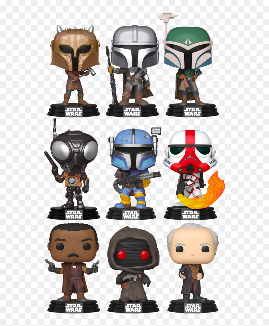 All Mandalorian Funko Pops, HD Png Download - boba fett helmet png
