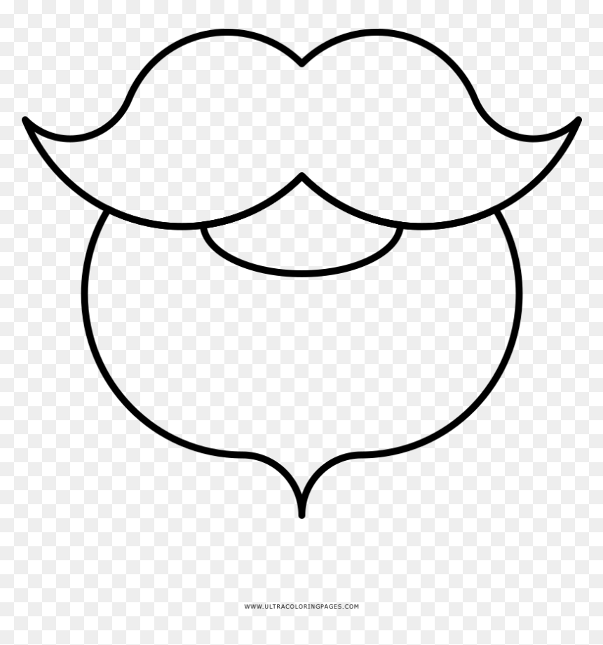 Beard Coloring Page - Line Art, HD Png Download - beard silhouette png