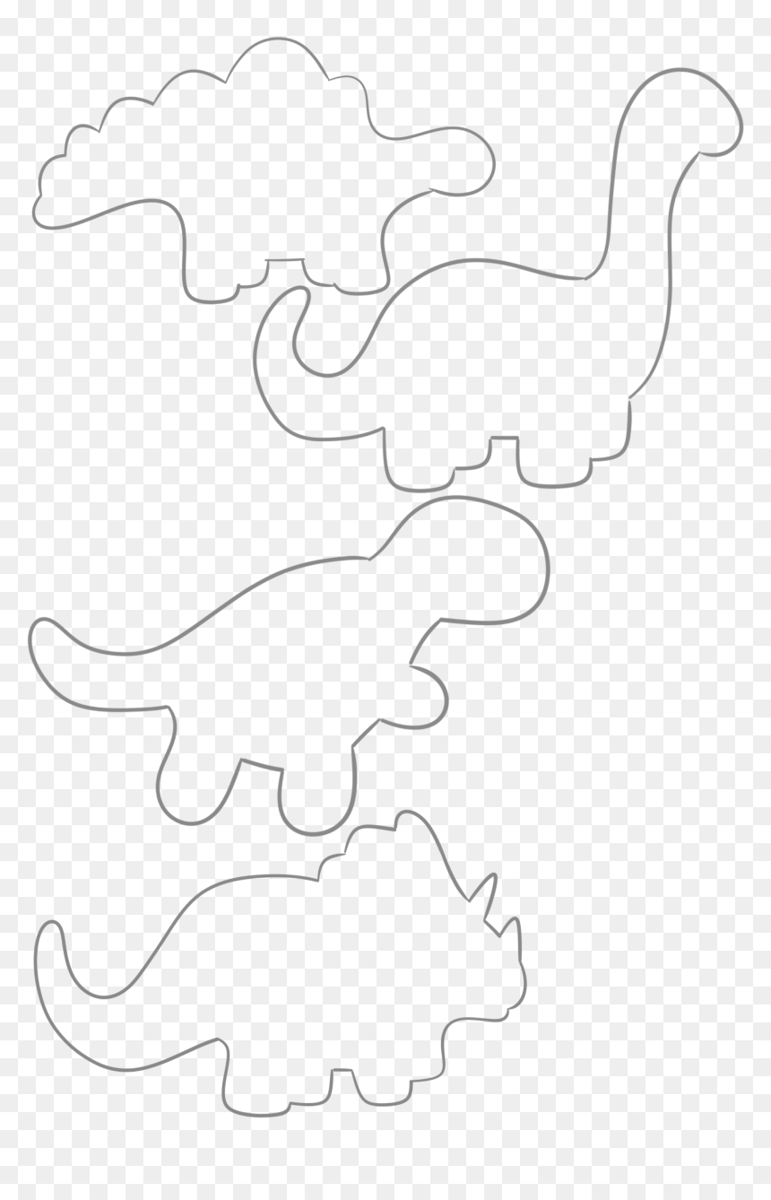 Dinosaur Silhouette Outline - Felt Dinosaur Pattern, HD Png Download - dinosaur silhouette png