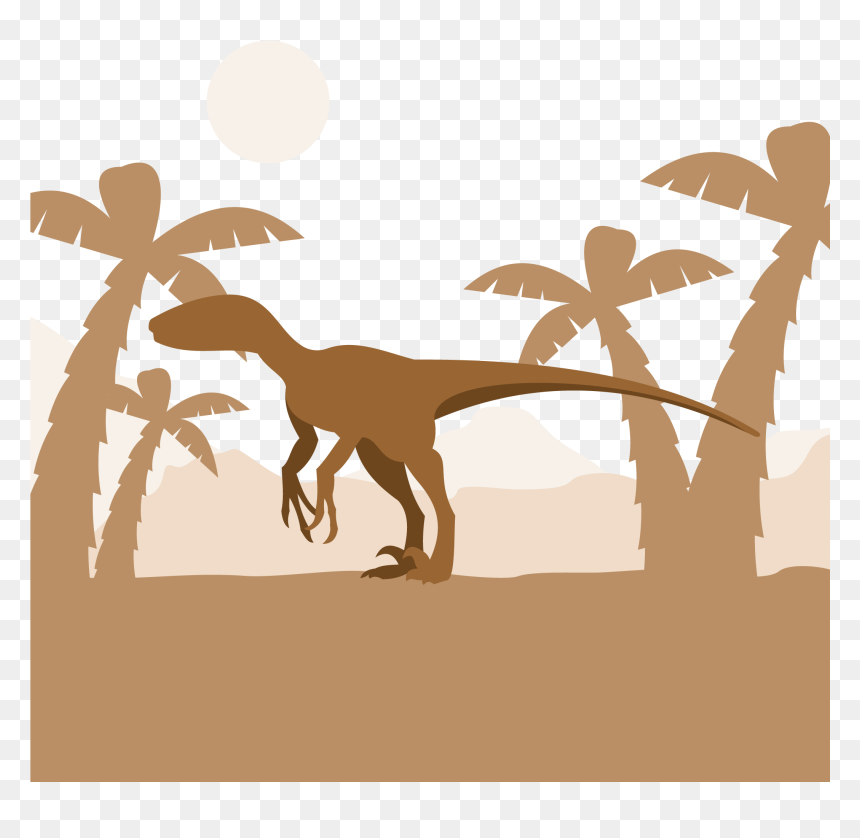 Dinosaur Cartoon Silhouette Illustration Material Transprent - Cartoon, HD Png Download - dinosaur silhouette png