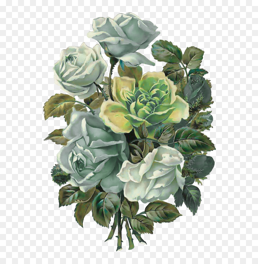 Hummingbird Clipart Flower Tattoo - Vintage Flower Bouquet Png, Transparent Png - flower tattoo png
