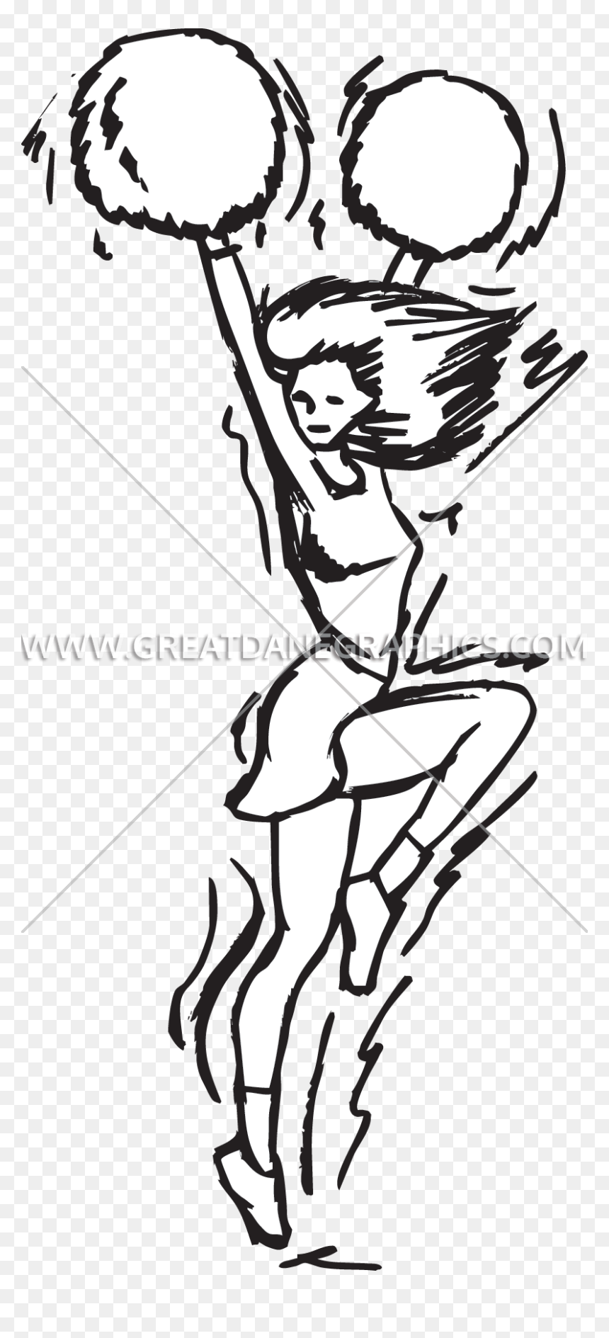 19 Cheerleaders Drawing Sketch Huge Freebie Download - Cheerleader Sketch, HD Png Download - cheerleader silhouette png