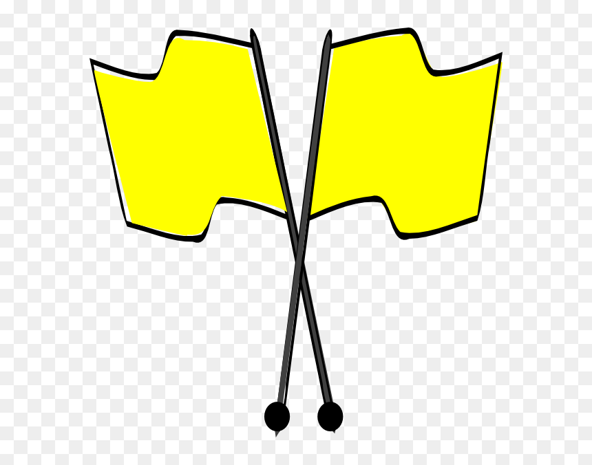 Crossed Yellow Flags Clip Art At Clker, HD Png Download - racing flags png