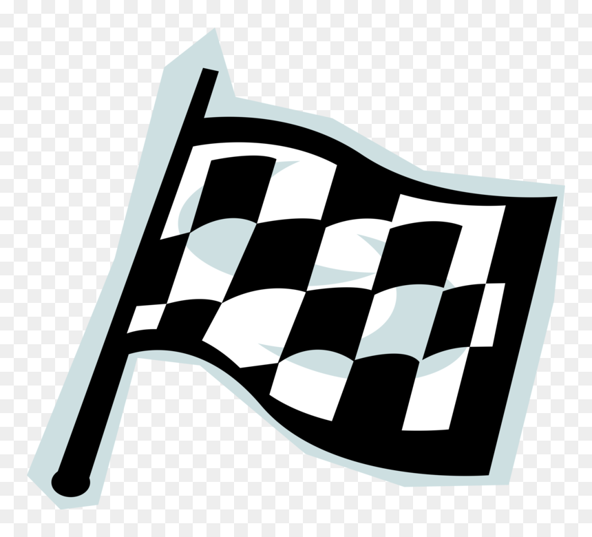 Vector Illustration Of Checkered Or Chequered Flag, HD Png Download - racing flags png