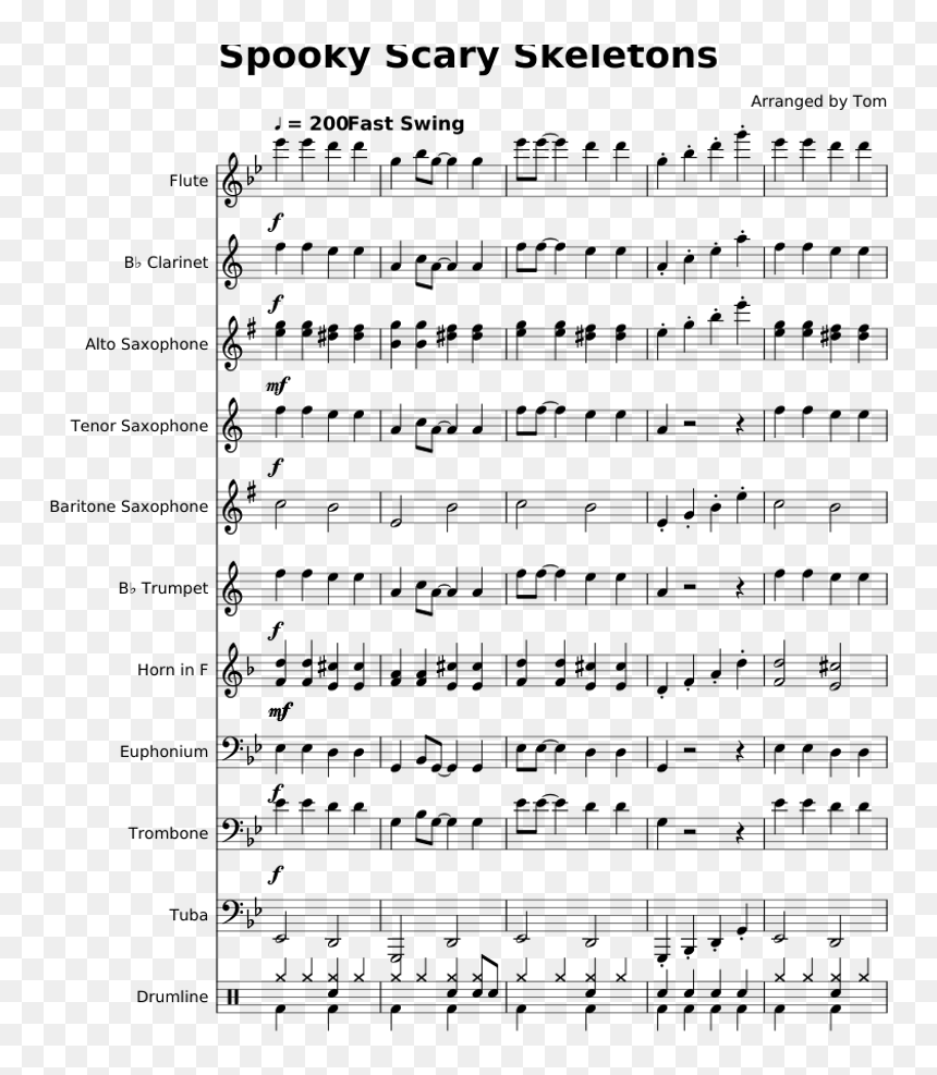 Serve A Risen Saviour Sheet Music, HD Png Download - spooky scary skeletons png