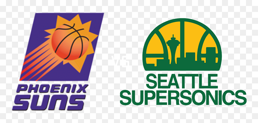 Phoenix Suns Vs Seattle Supersonics - Seattle Supersonics, HD Png Download - suns logo png