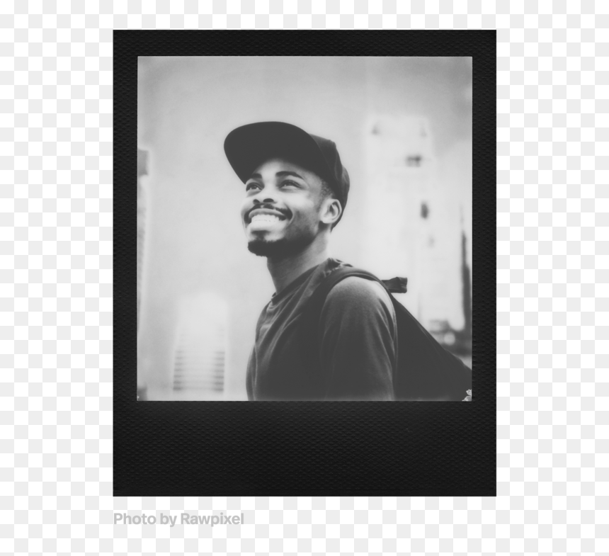 Black And White Polaroid Itype, HD Png Download - black picture frame png