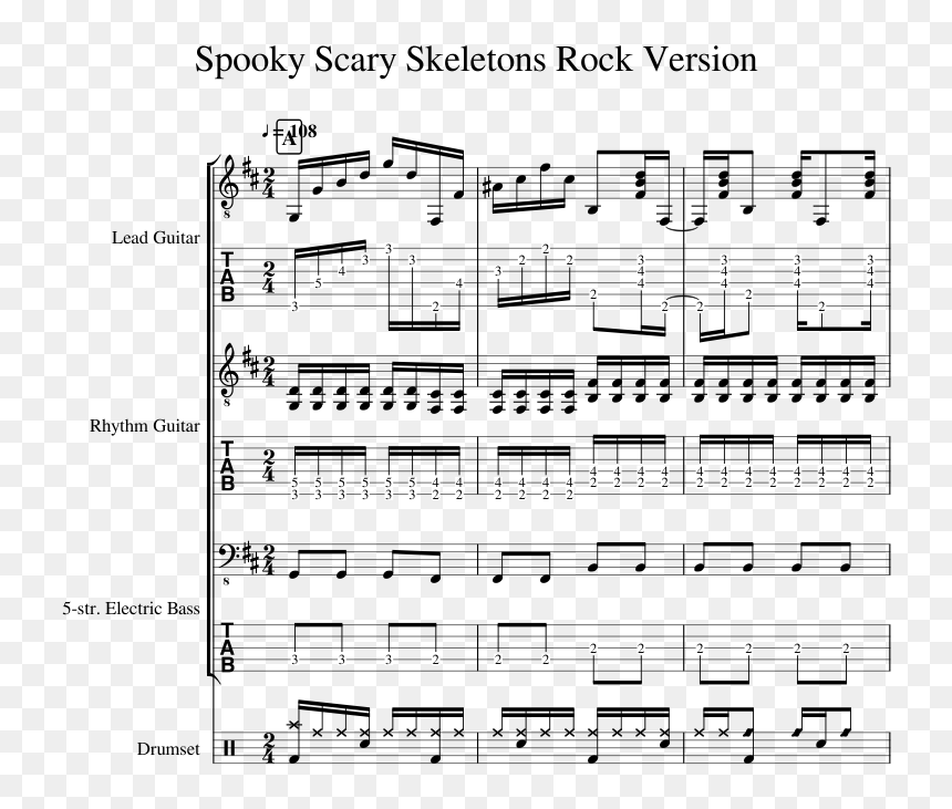 Sheet Music, HD Png Download - spooky scary skeletons png