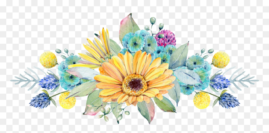 Hand Painted Golden Chrysanthemum Png Transparent - Watercolor Chrysanthemum Png, Png Download - chrysanthemum png