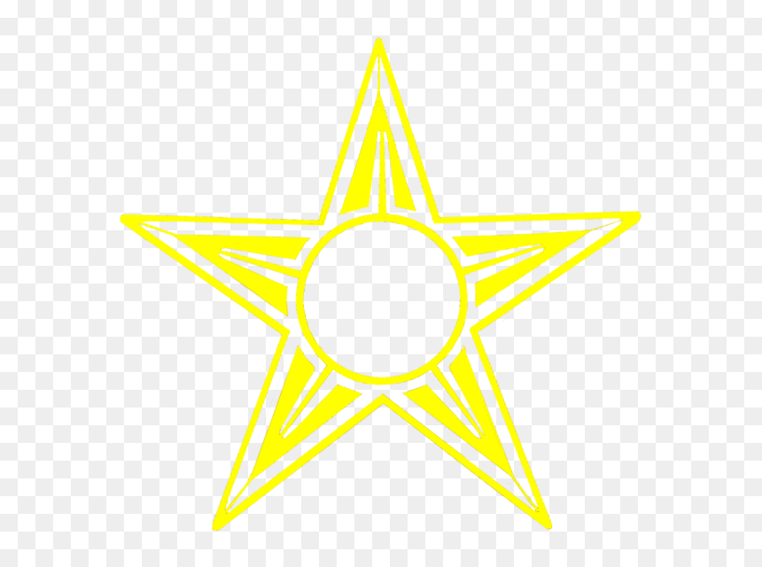 Yellow Barnstar Star - Circle, HD Png Download - soviet star png