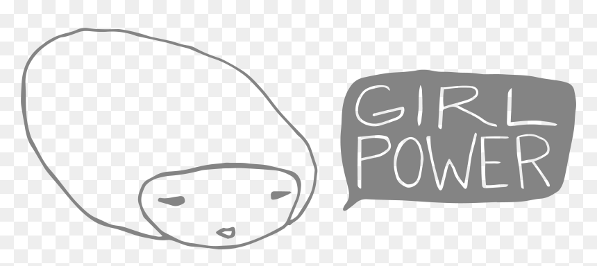 Girls Throw Pillow Gray - Sketch, HD Png Download - girl power png