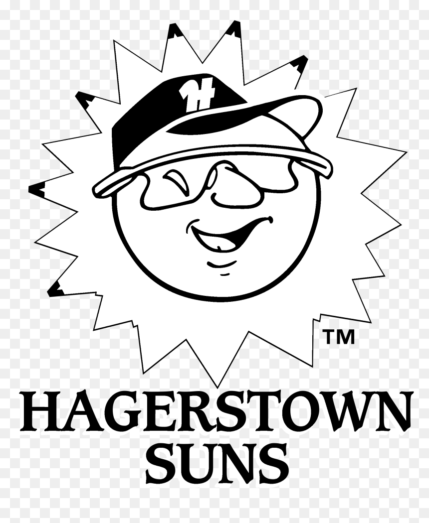 Hagerstown Suns Logo Black And White - Hagerstown Suns Logo, HD Png Download - suns logo png