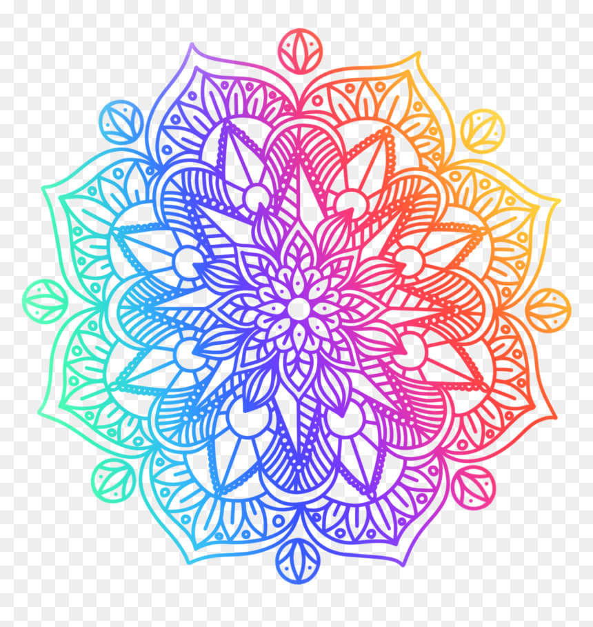 Instagramm Clipart Rainbow - Mandala Clipart, HD Png Download - rainbow background png