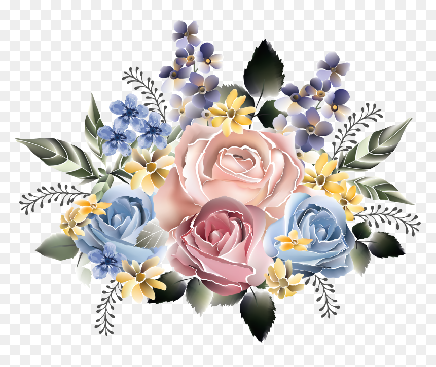 Beautiful Red Flowers Png Clip - Decoupage Paper Flower Decoupage, Transparent Png - red flowers png
