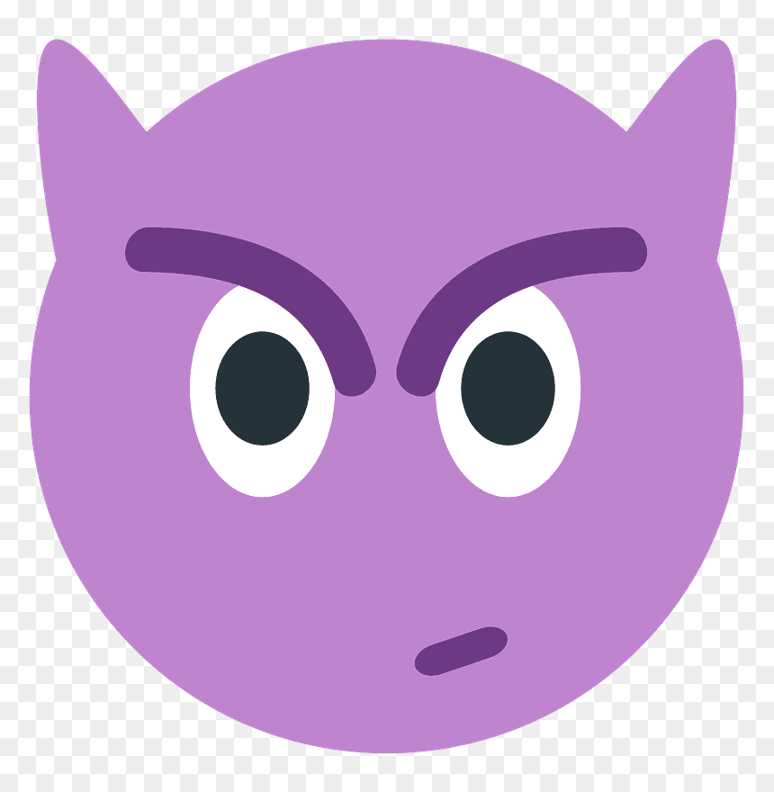 Angry Face With Horns Emoji Clipart - Cartoon, HD Png Download - angry face emoji png