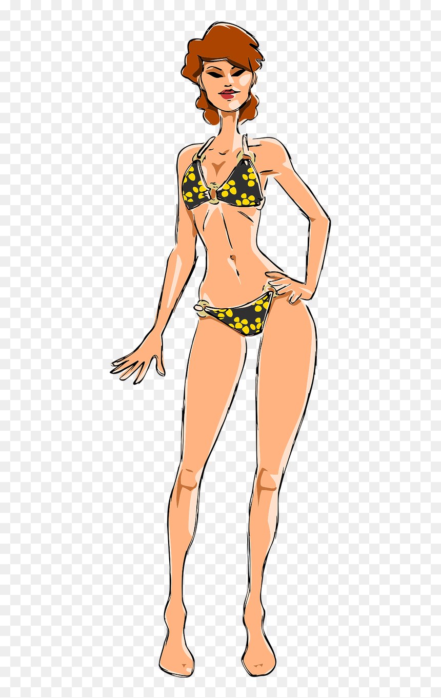 Woman In Swimsuit Clipart, HD Png Download - bikini model png