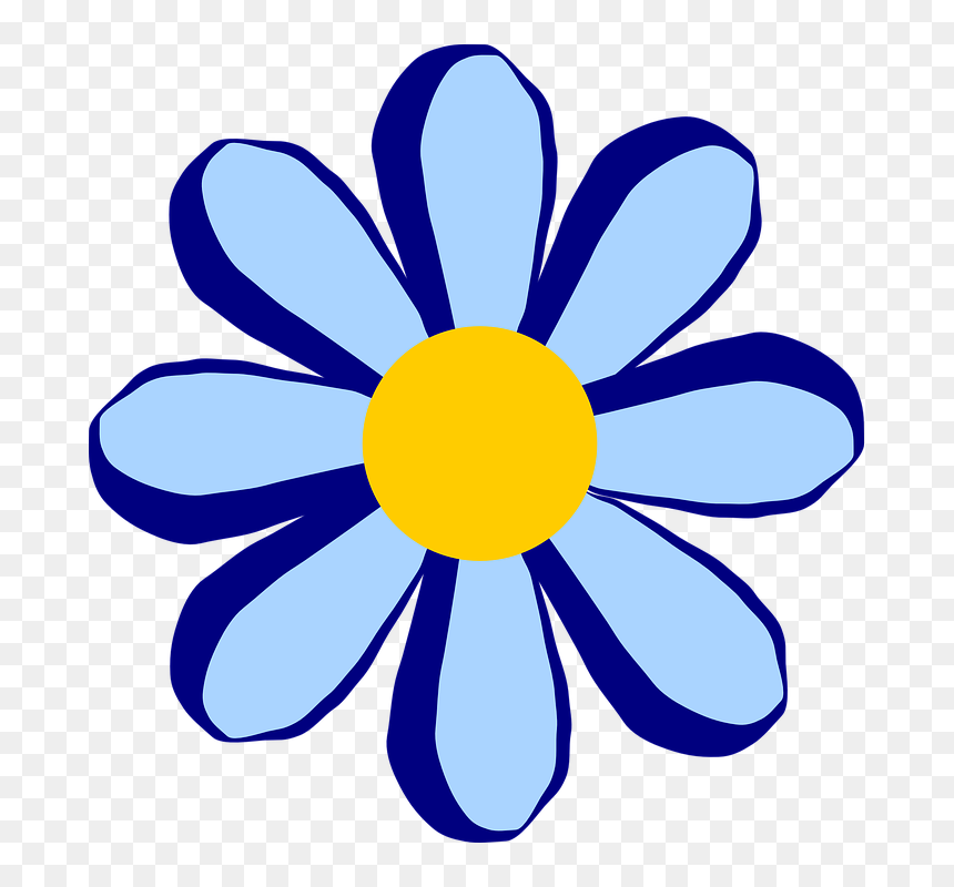 Blue Flower Clipart - Clipart Flowers Kids, HD Png Download - flower cartoon png