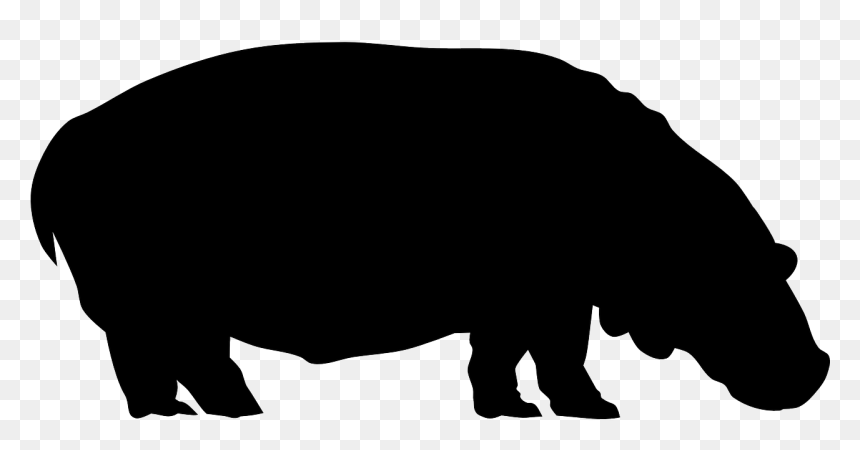 Hippo Silhouette Png, Transparent Png - elephant silhouette png