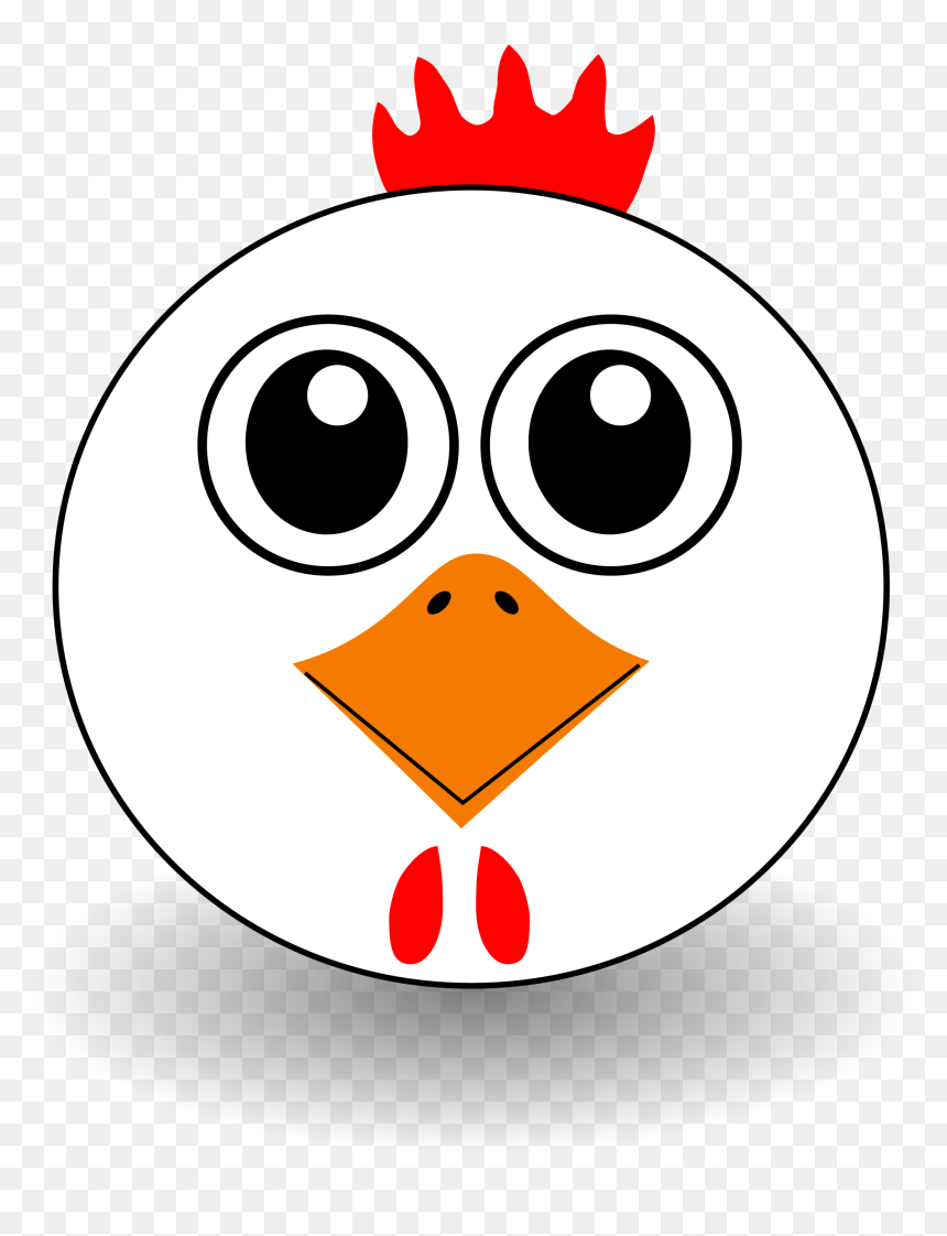 Funny Chicken Face Cartoon Clipart, Vector Clip Art - Chicken Face Clipart, HD Png Download - funny eyes png