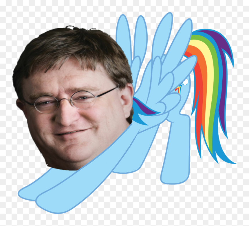 Gabe Newell, Rainbow Dash, Safe, Stretching - Gabe Newell, HD Png Download - gabe newell png