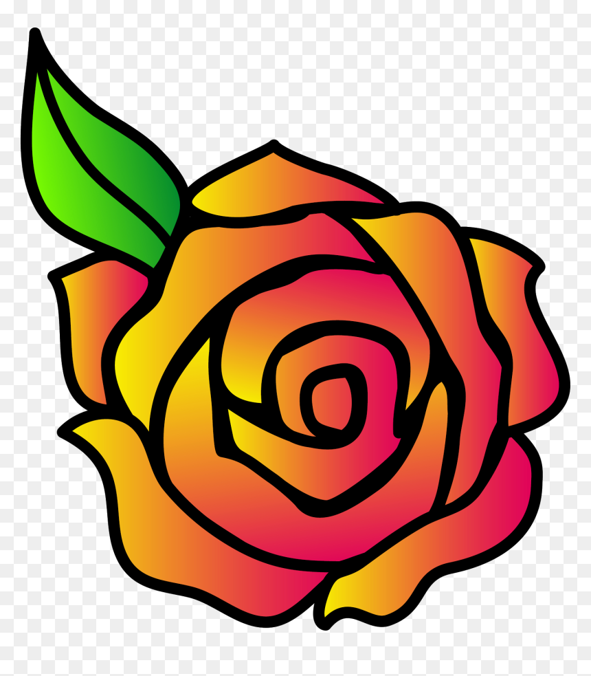 Draw A Cartoon Rose, HD Png Download - flower cartoon png