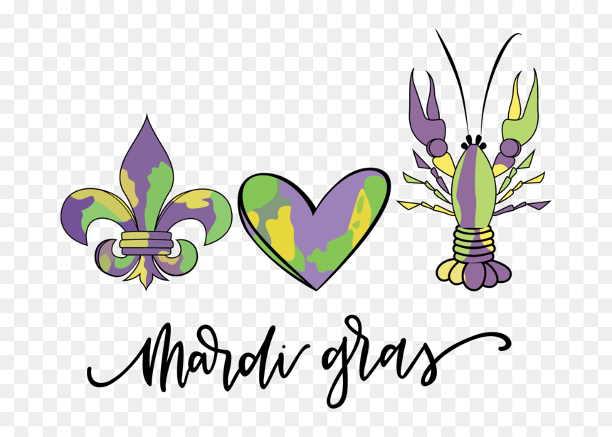 Watercolor Mardi Gras Clipart, HD Png Download - louisiana outline png