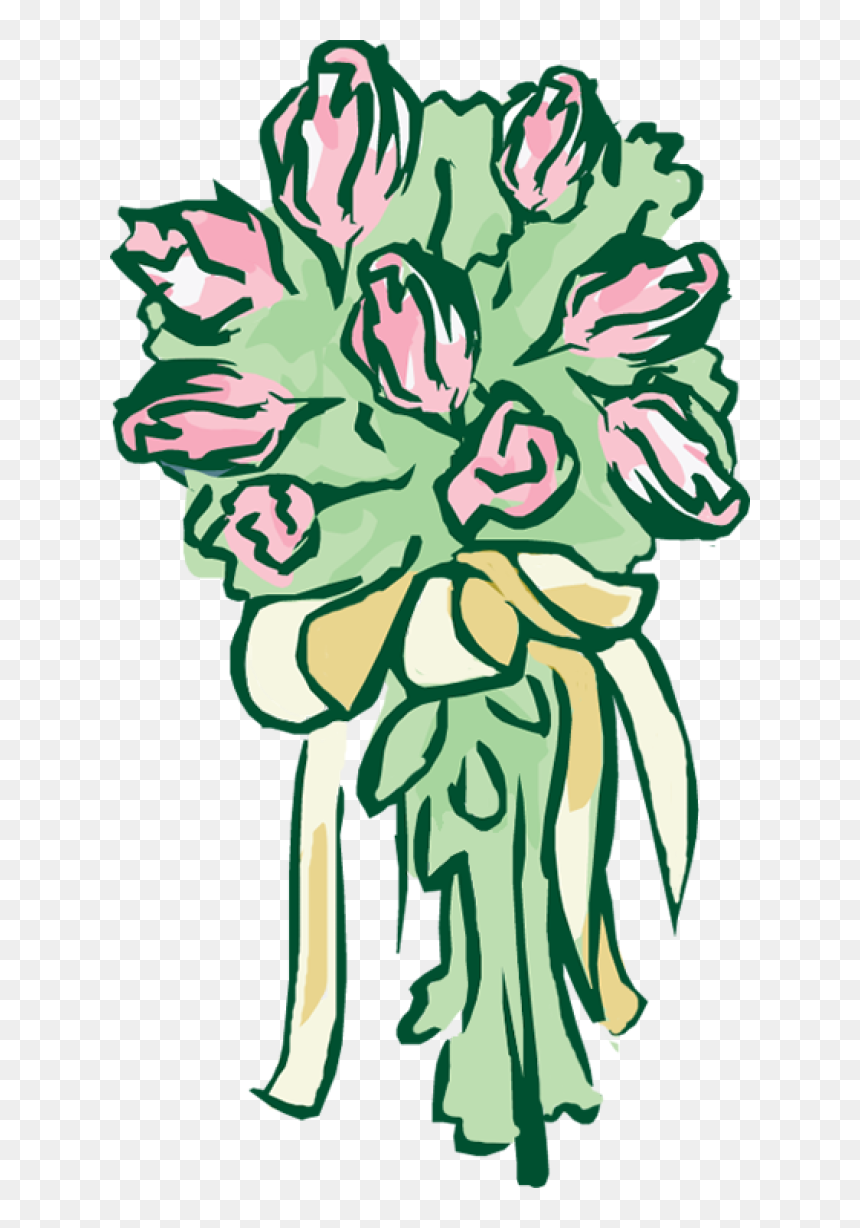 Transparent Wedding Bouquet Png - Clip Art Wedding Bridal Flower, Png Download - flower cartoon png