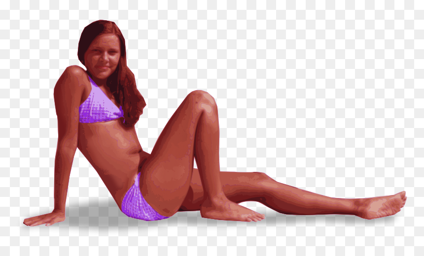 Purple Bikini Lady - Girl, HD Png Download - bikini model png